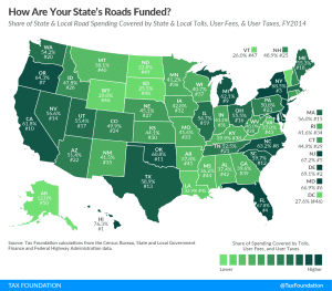 Road spending gas tax user fees tolls, state road funding, state toll revenue, state infrastructure funding